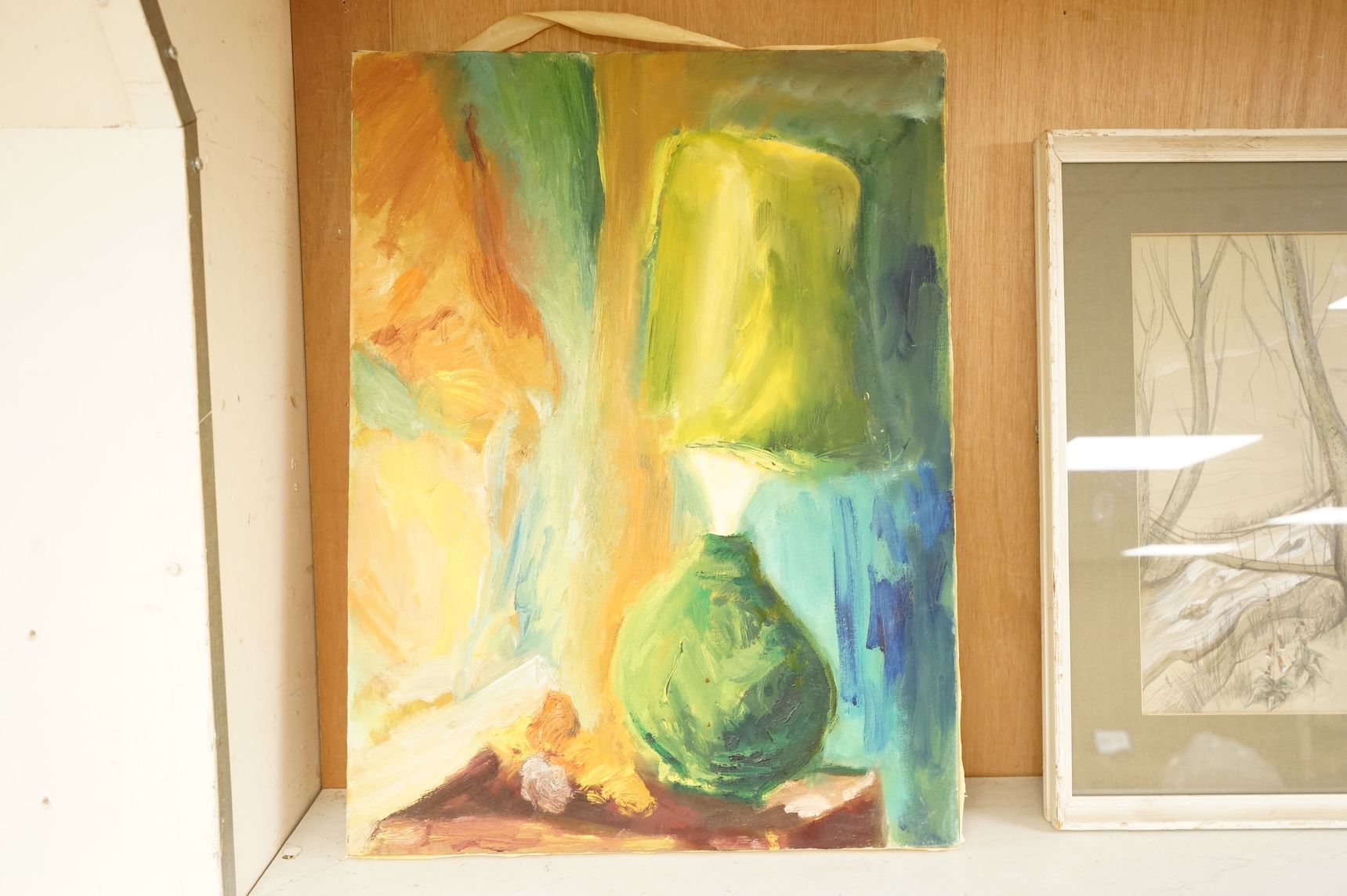 Contemporary, Abstract still life, oil on canvas, 61 x 45cm, unframed